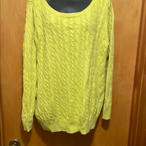 Women's Yellow Cable Knit Sweater